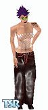 Sims 1 — PlasticPants by MolotoV — Punk-girl with groovy red plastic pants and a transparent latex top. Head included. 