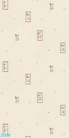 Sims 2 — Floral Sticks by Ses — A cream background with a floral stick design