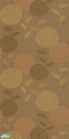 Sims 2 — Spring Pompom by Ses — A bold floral design in warm spring colours