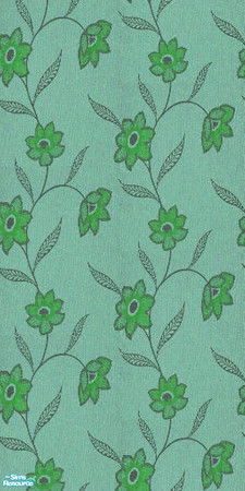 Sims 2 — Daisy Chain - Green by Ses — A trailing daisy chain pattern wallpaper