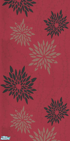 Sims 2 — Thorns In Red by Ses — A deep red background dotted with bold thorny flowers