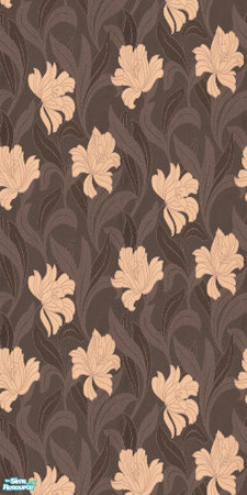 Sims 2 — Climbing Flowers by Ses — A wallpaper featuring pale pink/peach flowers climbing up a brown background