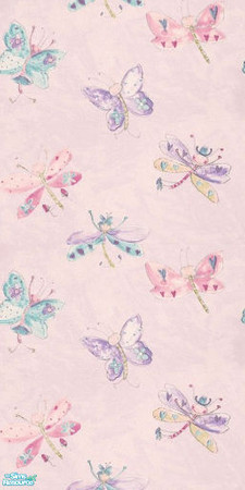 Sims 2 — Butter Bugs by Ses — A wallpaper for children featuring playful butterflies and dragonflies