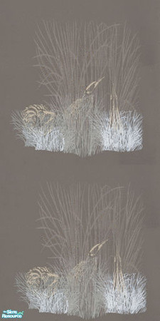 Sims 2 — Duck Pond by Ses — A naturistic wallpaper in brown featuring ducks