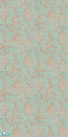 Sims 2 — Mint Thistle by Ses — A mint coloured wallpaper with a thistle design