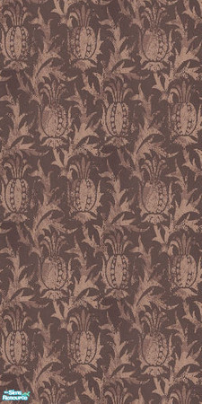 Sims 2 — Chocolate Thistle by Ses — A chocolate coloured wallpaper with a thistle design