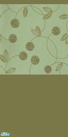 Sims 2 — Stenciled Flowers by Ses — A wallpaper in all the greens