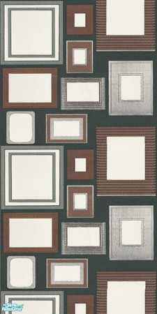Sims 2 — In The Frame by Ses — A green wallpaper with a coverage of brown, gray and white frame-style squares