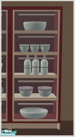 Sims 2 — Constance Kitchen - Red - Displaycabinet 1 by Elize-37sims — Decorative only