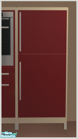 Sims 2 — Constance Kitchen - Red - Fridge by Elize-37sims — Fully animated, also can put away leftovers.