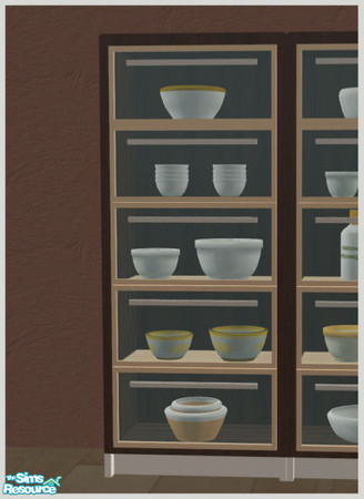Sims 2 — Constance Kitchen - Dark - Display cabinet 2 by Elize-37sims — Decorative only.