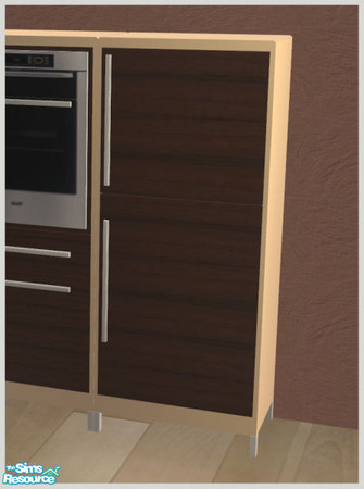 Sims 2 — Constance Kitchen - Dark - Fridge by Elize-37sims — Fully animated. Can put away leftovers.