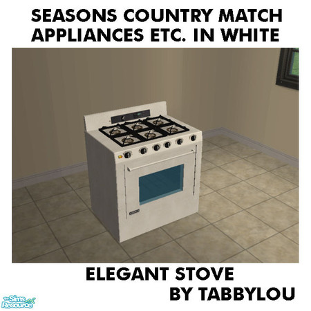 Sims 2 — TL - SM AppliancesEtcCountryWhite ElegantStove by TabbyLou — Elegant Chef Gas Stove for Recolors of the Kitchen