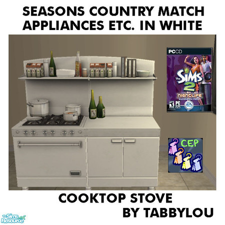 Sims 2 — TL - SM AppliancesEtcCountryWhite TempestStove by TabbyLou — Community Lot - Tempest Cooktop Stove for Recolors
