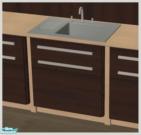 Sims 2 — Constance Kitchen - Dark - Sink by Elize-37sims — Fully animated.