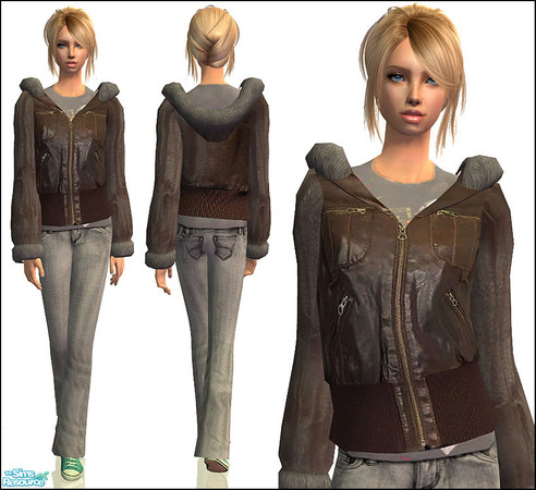 Sims 2 — Bounce  - Brown  by Aleeza — No EP required. Enjoy!