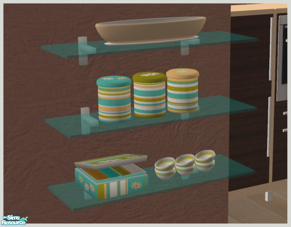 Sims 2 — Constance Kitchen - Dark - Shelf by Elize-37sims — These cut away when playing with the walls down. Easier to