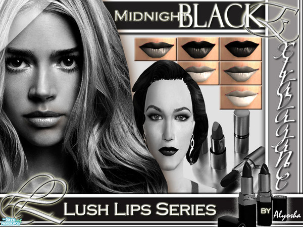 Sims 2 — Lush Lips Series - Midnight Black by Alyosha — The third in my Lush Lips series! Enjoy!