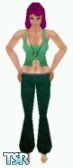 Sims 1 — Greenery by Teekal — This gradiating green tank top opens at the navel, leaving that fit belly exposed. Tons of
