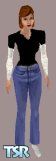 Sims 1 — Streets by 911 — Sorry only light right now. A black T with a waffle shirt under it and blue flare jeans. One of