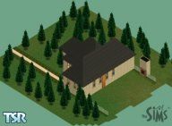Sims 1 — The Triplets by Vivian Wohl — A nice little house near the river with 3 rooms and an fireplace outside. 