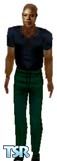 Sims 1 — Teal c by Seskafrantic — Teal'c from Stargate SG-1 TV series, the Jaffa warrior in SGC Tee + Fatigues.