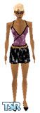 Sims 1 — Tank Mini by aethereal — A fun little outfit. Purple swirled tank w/ black trim paired w/ a soft crinkled