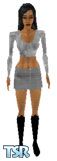 Sims 1 — Silver Mini by aethereal — A great outfit to go clubbing in. Silver textured longsleeved half shirt w/ a great