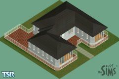 Sims 1 — Peacefully Secluded by Sarah L — Small white house, with 1 bedroom, kitchen, living room, 1 bathroom and a