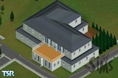 Sims 1 — Up Hill by Sarah L — This one looks great with a log cabin exterior, nice back yard surrounded with trees. Down