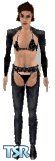 Sims 1 — Biker-babe by DTN — Leather jacket, chaps & black bikini