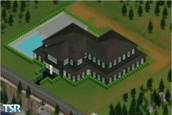 Sims 1 — Black House by Sarah L — This house has 3 bedrooms and a large bathroom on the second floor, and living room,
