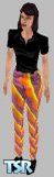 Sims 1 — Fire by Jenny Klingborg — Purple and orange striped jeans and black T-shirt. Including head.