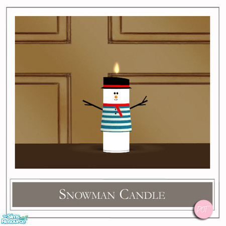Sims 2 — Snowman Candle Blue Stripes by DOT — Snowman Candle. 1 MESH Plus Recolors. Sims 2 by DOT of The Sims Resource.