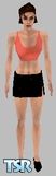 Sims 1 — Split Mini by neff — Black mini skirt with red sleeveless top.