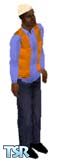 Sims 1 — Collins by Erica J. Redden — Collins from the musical Rent. He's dressed in one of his costumes, An orange vest,
