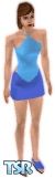 Sims 1 — Lucia Blue by Olly Wright — A pale blue cotton loop neck vee top with royal blue mini skirt and matching