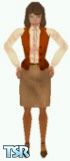 Sims 1 — Ericka by Eric Hammer — Erika is modelling an ensemble of cream blouse with some discreet ruffles, rust vest,