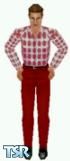 Sims 1 — Red Dots by Eric Hammer — Ross is noticeable in this red polka dot shirt and burgundy pants, from my Days of Pot