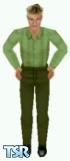 Sims 1 — Conrad by Eric Hammer — Conrad is wearing a green striped shirt and dark green slacks.