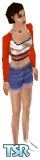 Sims 1 — Orange by Riscia — Show a little bit of my school spirit. Orange, long sleeve crop top and short shorts. White