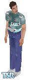 Sims 1 — Andy by Andrew Goldsworthy — First successful skin. This is me in a terrible T-shirt that I received as a