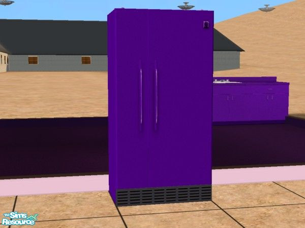 Sims 2 — purple fridge by apemassie — purple is a pretty color