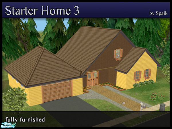 Sims 2 — Starter Home 3 by Spaik — Another starter lot. Includes large hallway, kitchen, living room, bathroom and master
